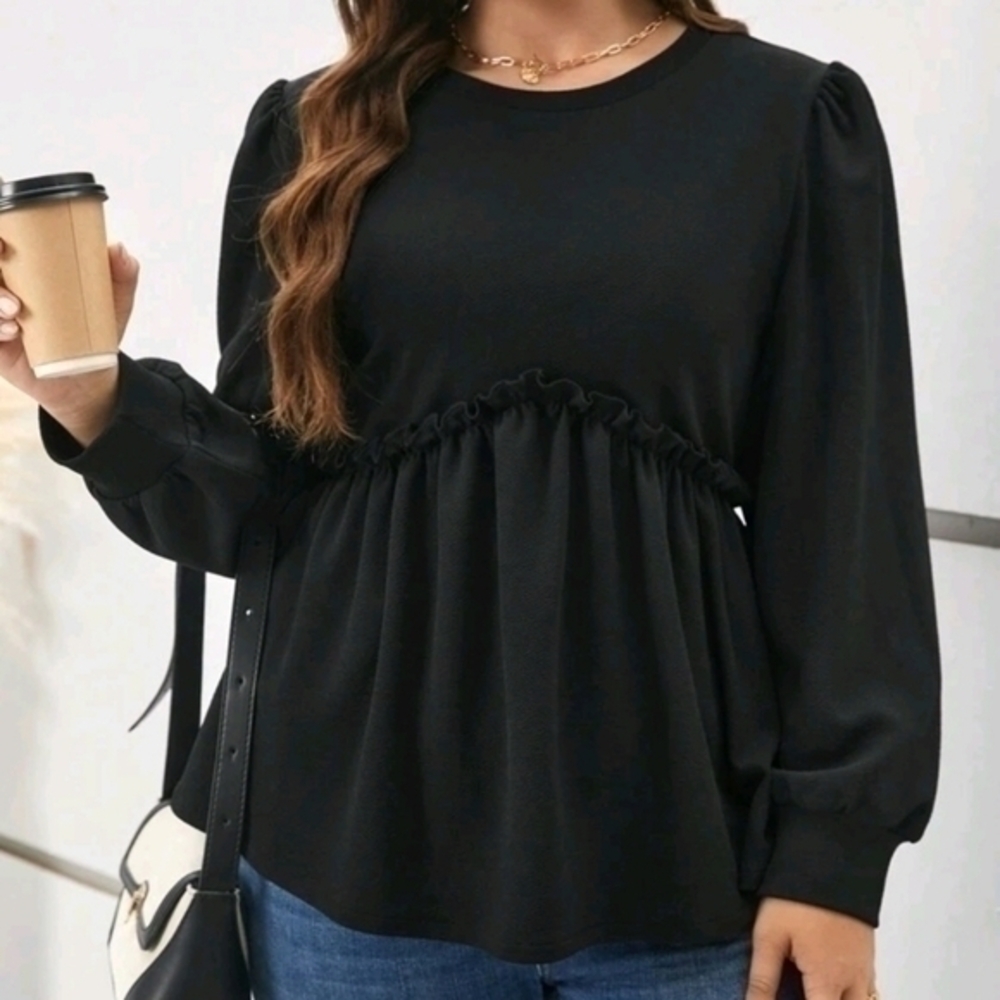 SHEIN CURVE PEPLUM KNIT YOP SZ 2X